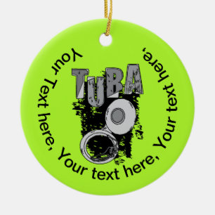 Sketchy Tuba och Text Julgransprydnad Keramik