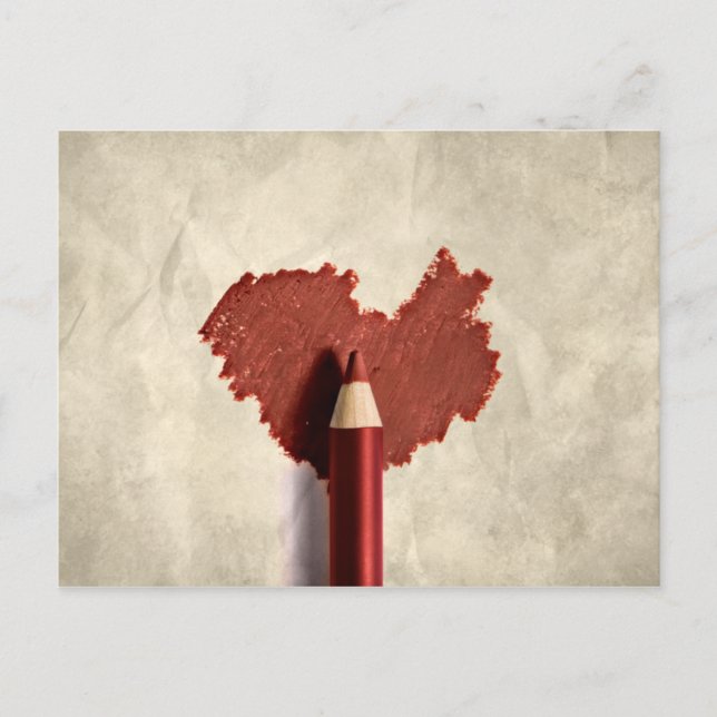 Sketerat skript hjärta vykort (Framsida)