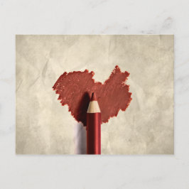 Sketerat skript hjärta vykort