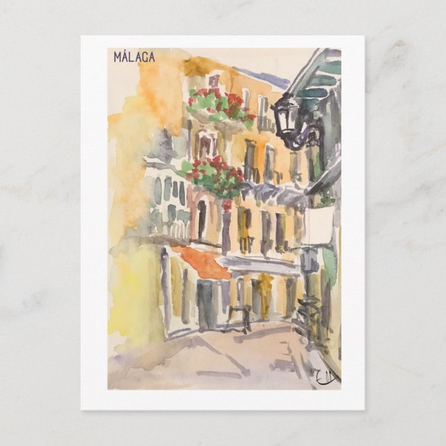 Skethchbook-sidor. Málaga m33 Vykort (Framsida)