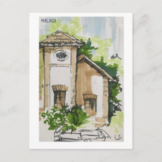 Skethchbook-sidor. Málaga. Markers Vykort