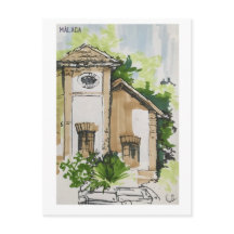 Skethchbook-sidor. Málaga. Markers