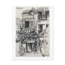 Skethchbook-sidor. Málaga. Markers