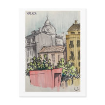 Skethchbook-sidor. Málaga. Markers