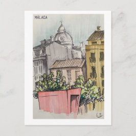 Skethchbook-sidor. Málaga. Markers Vykort