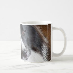 Sketland, fårhund, svart och vit kaffemugg