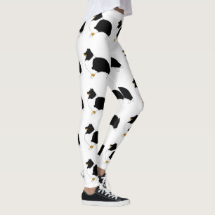 Sketland, fårhund, svart, vit och brun silo leggings