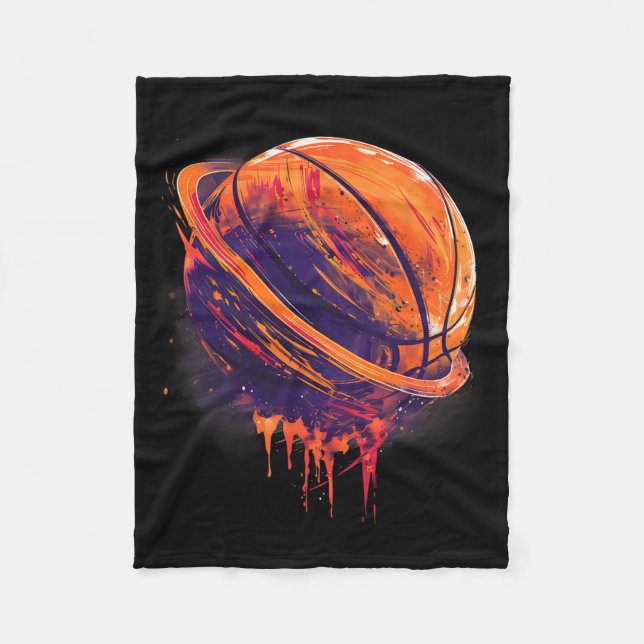 Sketll Artwork Sketll Älskare Planet Watercolor Fleecefilt (Framsidan)