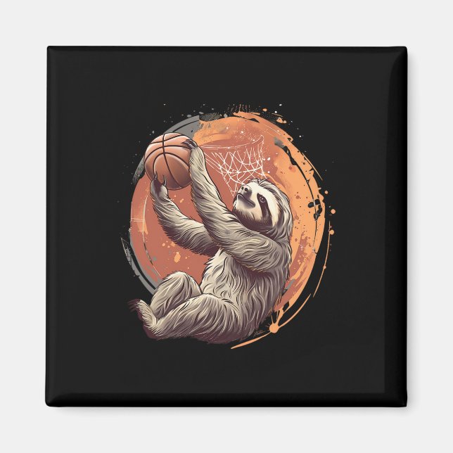 Sketll Artwork Teckning Sketll Älskare Sloth Slam  Magnet (Framsidan)