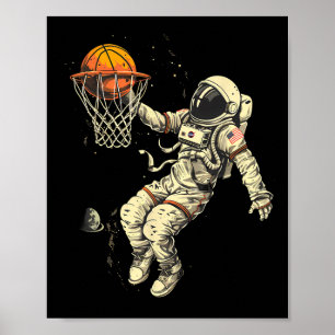Sketll Astronaut Teckning Sketll Älskare Slam dunk Poster