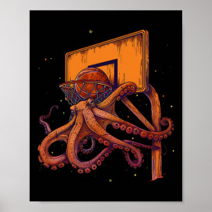 Sketll Bläckfisk Sketll Älskare Konst Slam Dunk Poster