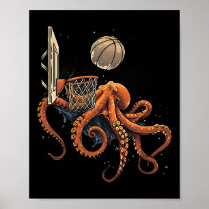 Sketll Bläckfisk Slam Dunk Konstverk Sketll Spelar Poster
