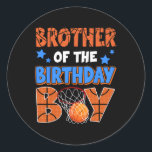 Sketll Brother of the Birthday Boy Matching Runt Klistermärke<br><div class="desc">Sketll Brother of the Birthday Boy Matching</div>