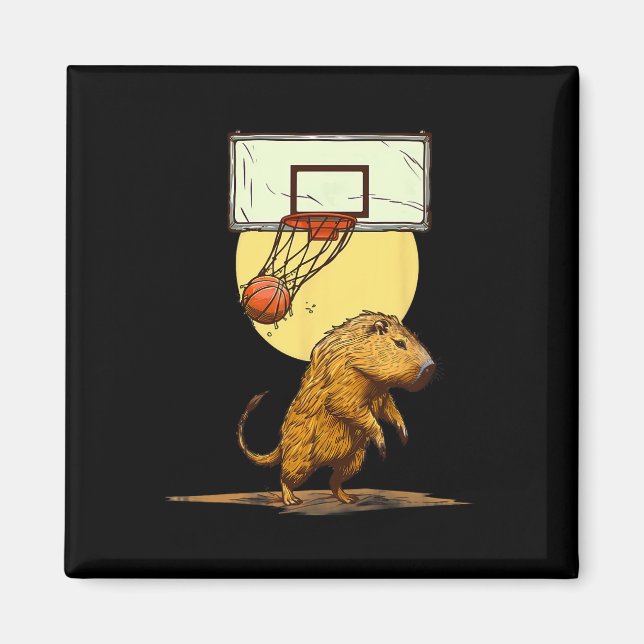 Sketll Capyra Slam dunk Bll Player Sketll Älskare Magnet (Framsidan)