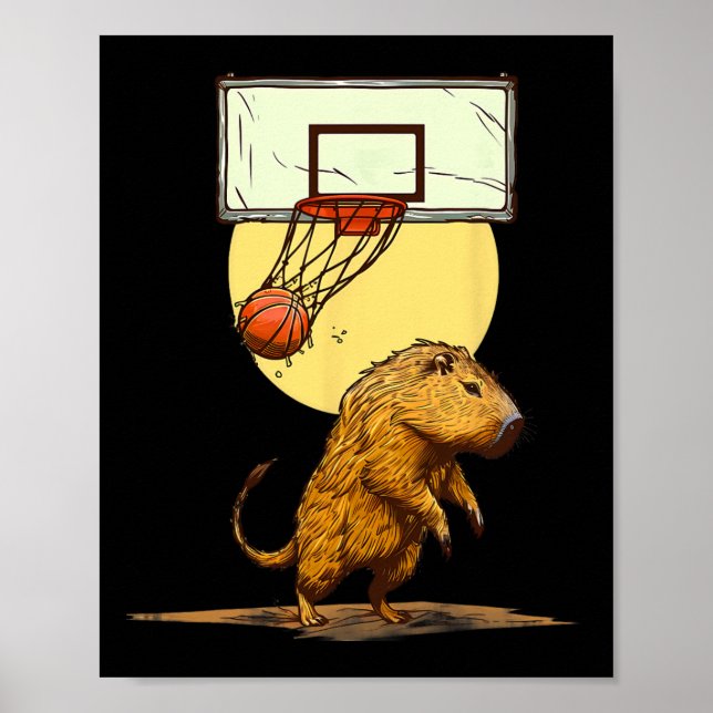 Sketll Capyra Slam dunk Bll Player Sketll Älskare Poster (Framsidan)