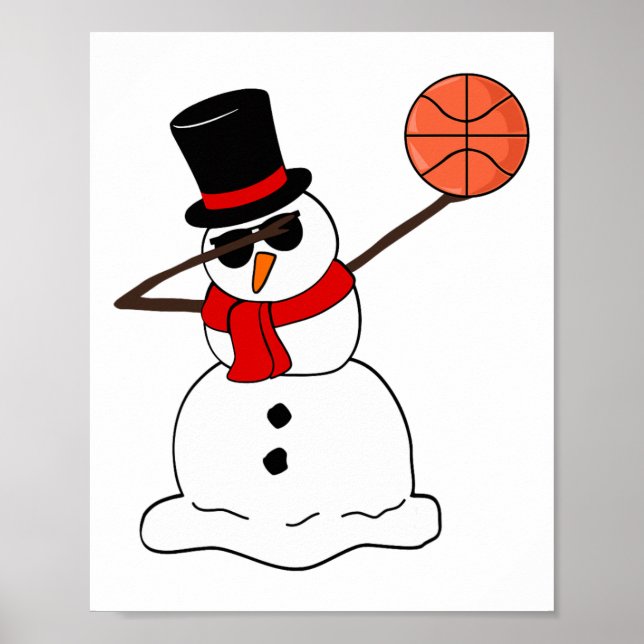 Sketll Dabbing Snögubbe Light Julskal Spela Poster (Framsidan)