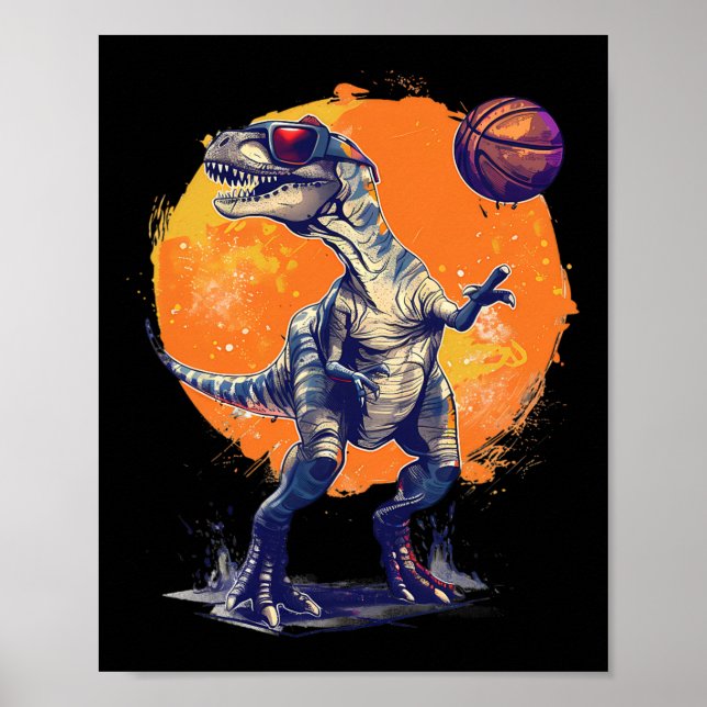 Sketll Dino T-rex Konst Ritning Sketll Älskare  Poster (Framsidan)