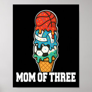 Sketll Fotboll Volleyll Mamma Glass Sommar Spel D Poster