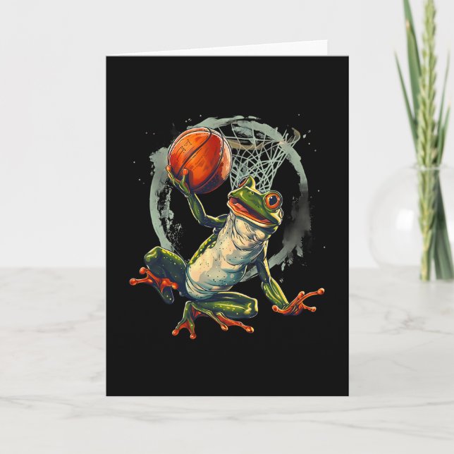 Sketll Frog Toad Slam Dunk Artwork Sketll Hoop  Kort (Framsida)