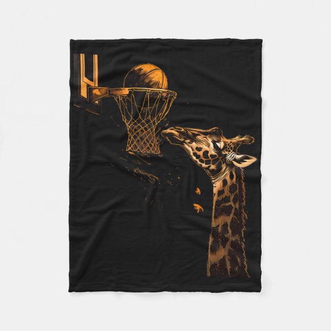 Sketll Giraffe Animal Art Sketll Älskare Slam dunk Fleecefilt (Framsidan)