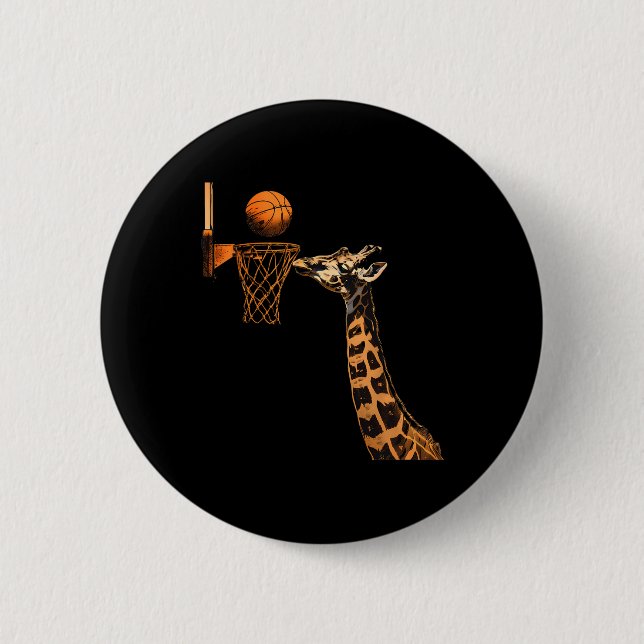 Sketll Giraffe Slam dunk Sketll Älskare Animal Art Knapp (Framsida)