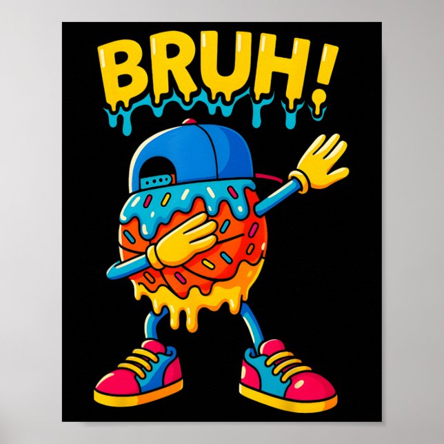 Sketll Ice Cream Drip Boys Girls Cute Dabbing Game Poster (Framsidan)