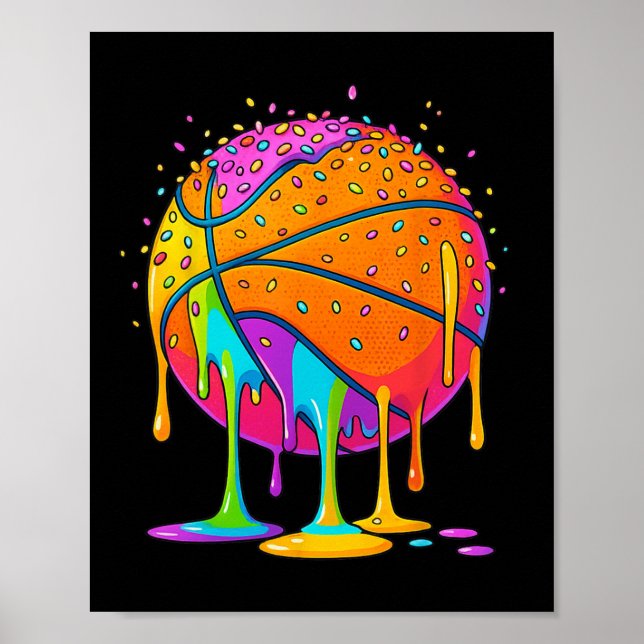 Sketll Ice Cream Drip For Girls Boys Youth Sketll  Poster (Framsidan)