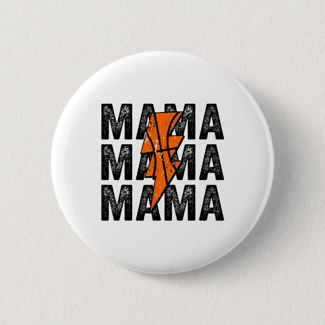 Sketll Mamma Distress Blixt Bolt Mamma Knapp (Framsida)
