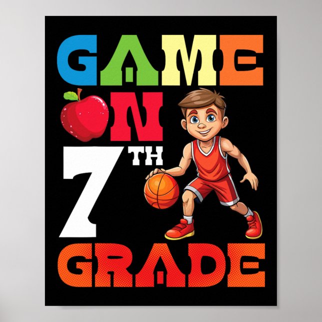 Sketll Player Student Playing School Game On 7th G Poster (Framsidan)