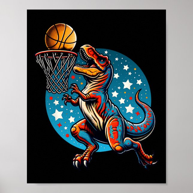 Sketll Player T-rex Dinosaur  Poster (Framsidan)