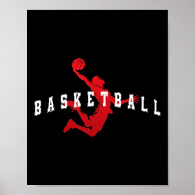 Sketll Rött Lag Spelare Varsity Text  Poster (Framsidan)