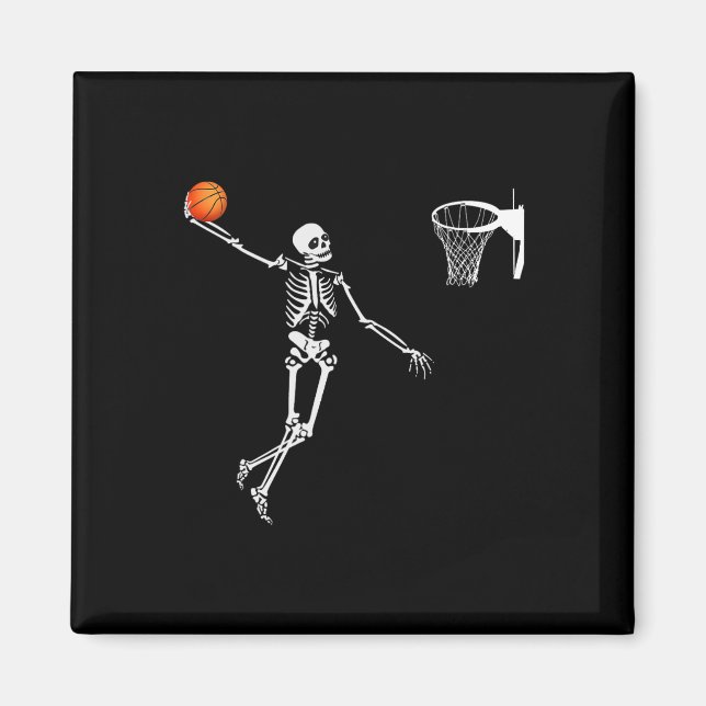 Sketll Skeleton Halloween Art-dunking Skeleton Magnet (Framsidan)