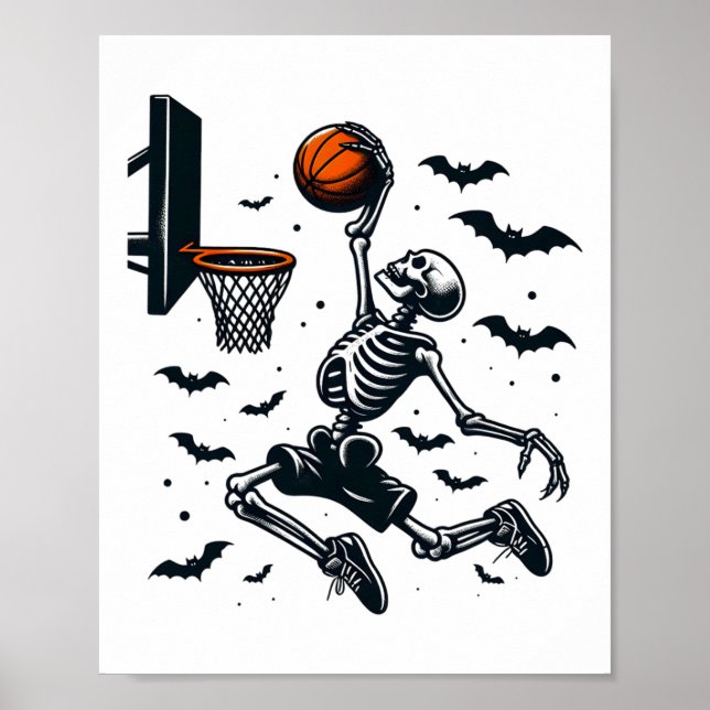 Sketll Skeleton Halloween Skeleton Sketll Player Poster (Framsidan)