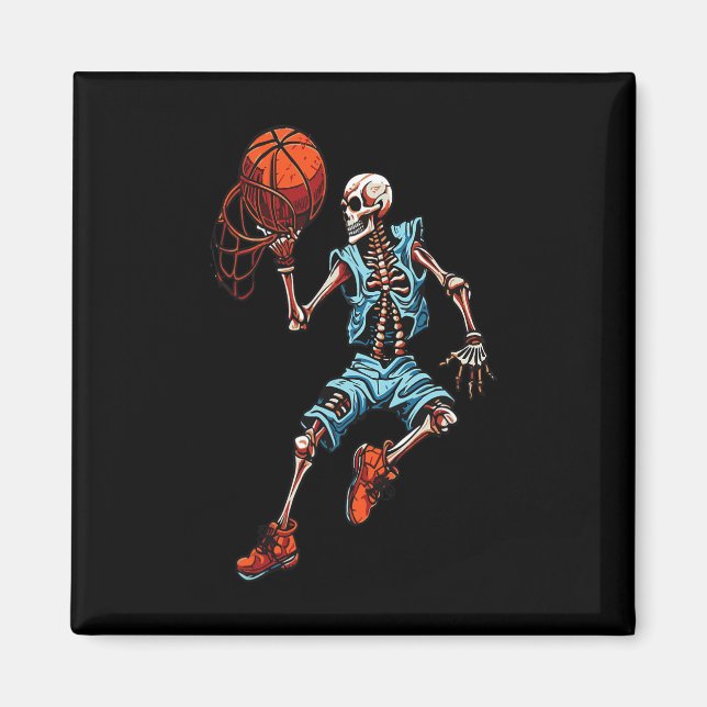 Sketll Skeleton Halloween Spooky Dunking Skull Cos Magnet (Framsidan)