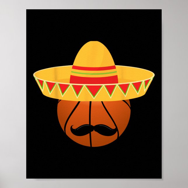 Sketll Sombrero För Cinco De Mayo Fiesta Firande Poster (Framsidan)