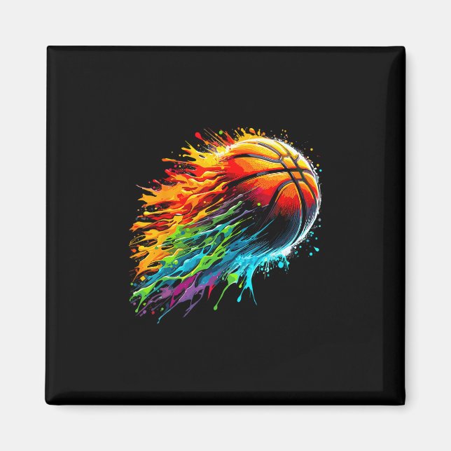 Sketll Spelare Färgrik Tie Dye Sketll Ll  Magnet (Framsidan)