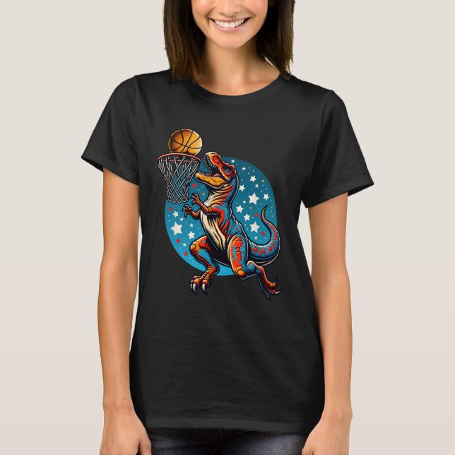 Sketll Spelare T-rex Dinosaurie  T Shirt (Framsida)