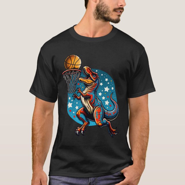 Sketll Spelare T-rex Dinosaurie  T Shirt (Framsida)