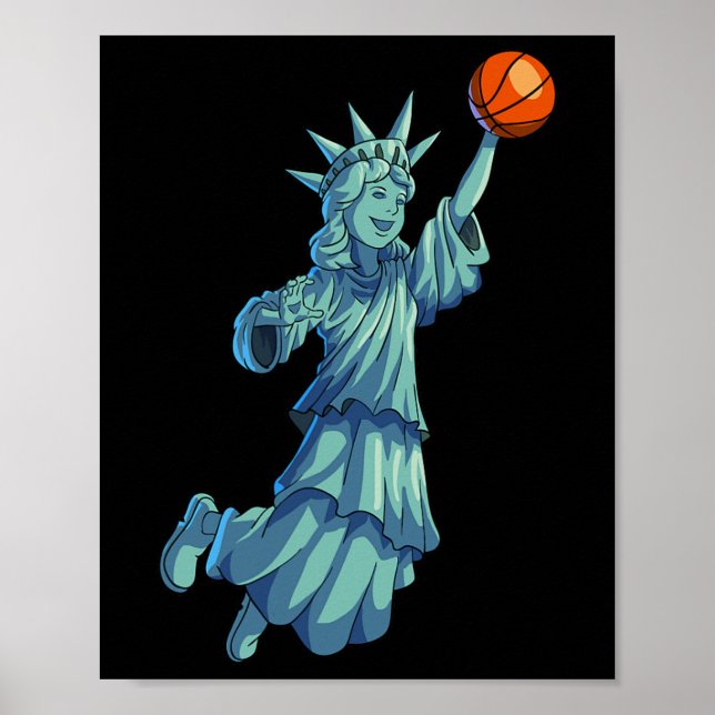 Sketll Staty Liberty 4:e Juli Tröja Män Sketll Poster (Framsidan)