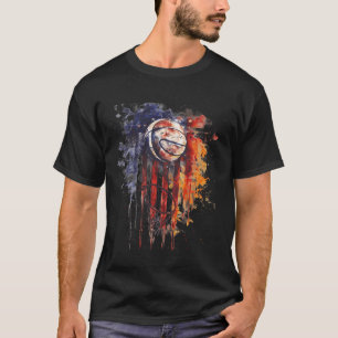 Sketll Usa Akvarell Amerika Sketll Hoop Konstverk T Shirt