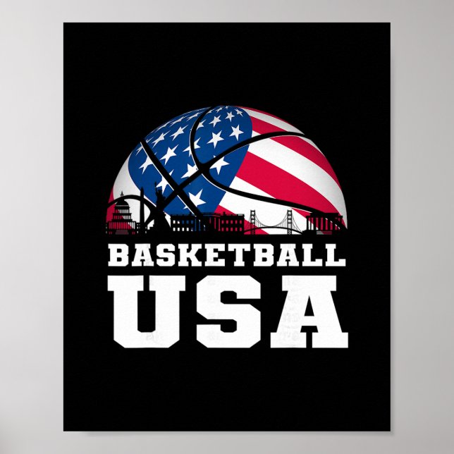 Sketll Usa Stöd Team Usa Flagga Dröm  Poster (Framsidan)