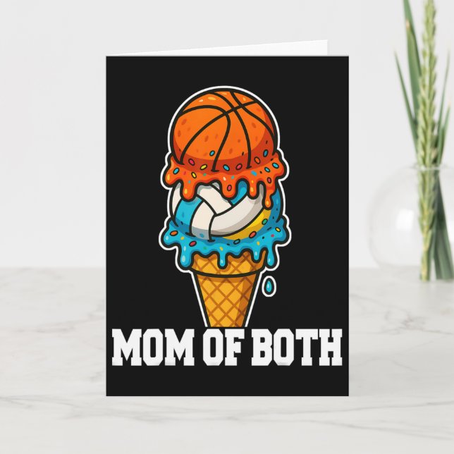 Sketll Volleyll Mom Ice Cream Drip Summer Game Day Kort (Framsida)