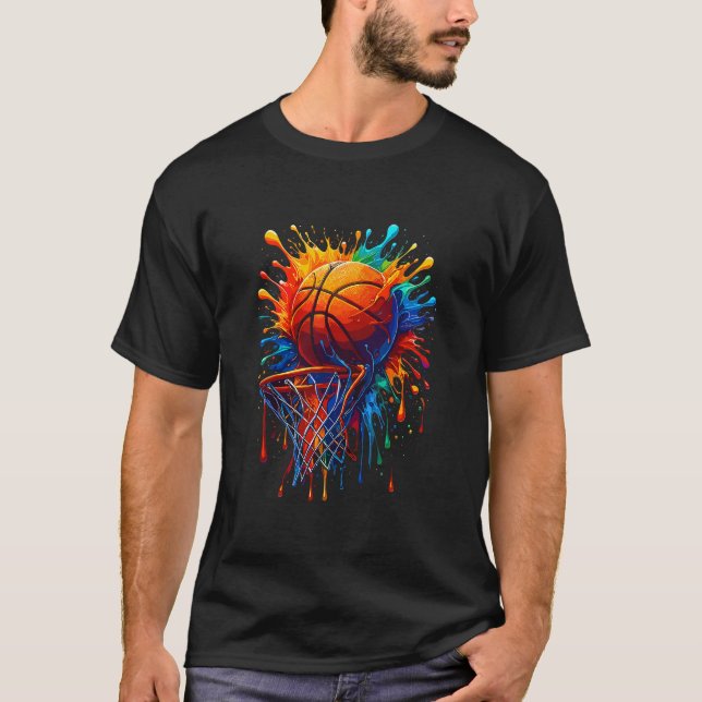 Sketller Hoop Färgglad Stänk Sketll  T Shirt (Framsida)