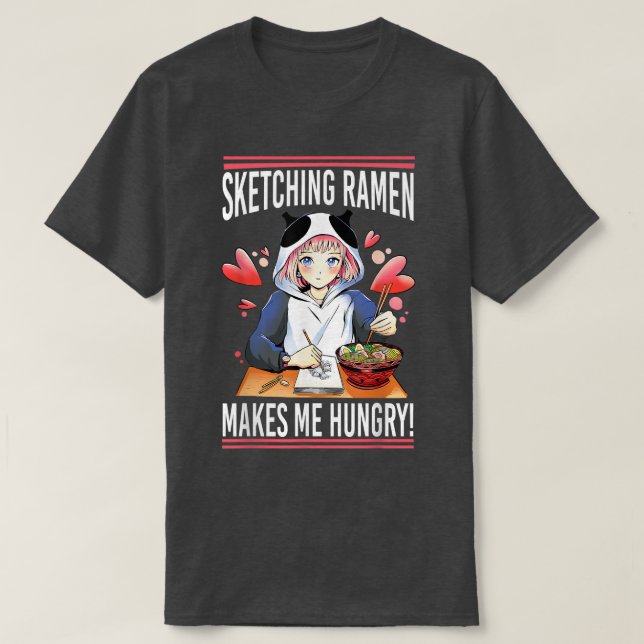 Sketningsramen för kvinnor - Anime Ramen T Shirt (Design framsida)