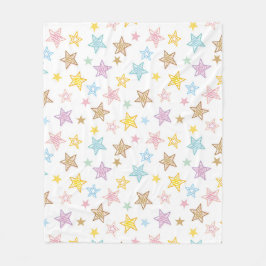 Sketsade stjärnor Mönster Fleecefilt