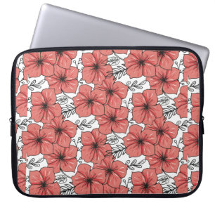sketterad blomsteravtryck i ljusa färg laptop fodral