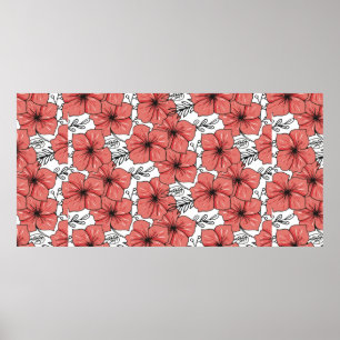 sketterad blomsteravtryck i ljusa färg poster