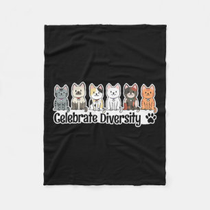 Skeva för Cat Lovers Celebrate Diversity Pet Owner Fleecefilt