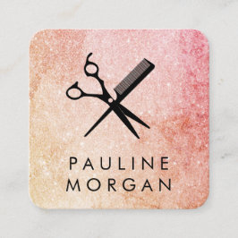 Skeva och Comb Elegant Glitter Fyrkantigt Visitkort