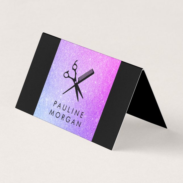 Skeva och Comb Elegant Lux Glitter Visitkort (Framsida)